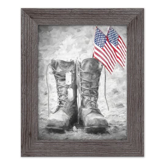 Military Boots Western Gray Framed Print